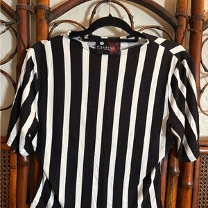 Killstar Monochrome Striped Short Sleeve Top
